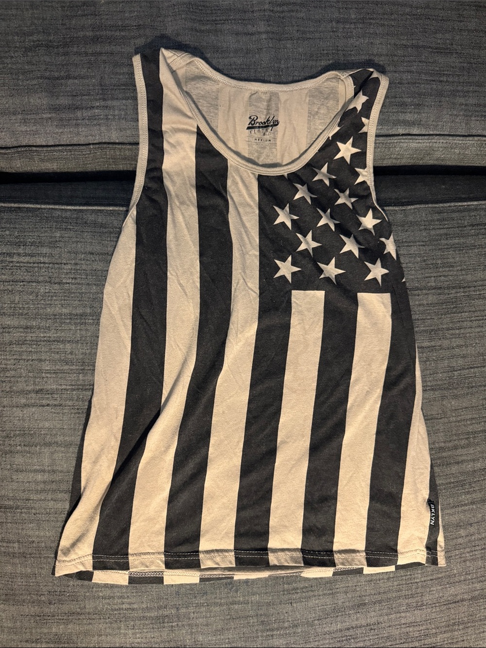 Brooklyn Cloth Black & Brown Flag Tank